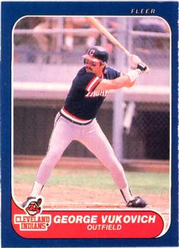 #598 George Vukovich - Cleveland Indians - 1986 Fleer Baseball