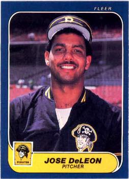 #607 Jose DeLeon - Pittsburgh Pirates - 1986 Fleer Baseball