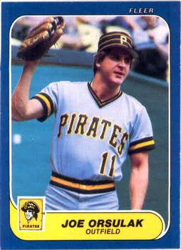 #615 Joe Orsulak - Pittsburgh Pirates - 1986 Fleer Baseball