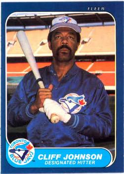 #62 Cliff Johnson - Toronto Blue Jays - 1986 Fleer Baseball