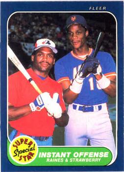 #632 Tim Raines / Darryl Strawberry - Montreal Expos / New York Mets - 1986 Fleer Baseball