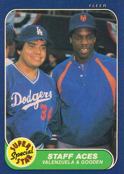 #641 Fernando Valenzuela / Dwight Gooden - Los Angeles Dodgers / New York Mets - 1986 Fleer Baseball