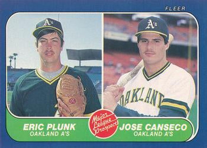 #649 Eric Plunk / Jose Canseco - Oakland Athletics - 1986 Fleer Baseball