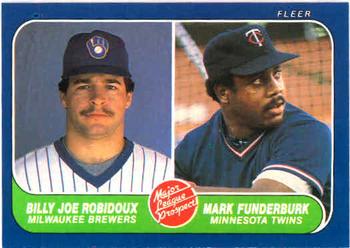 #652 Billy Joe Robidoux / Mark Funderburk - Milwaukee Brewers / Minnesota Twins - 1986 Fleer Baseball