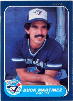 #66 Buck Martinez - Toronto Blue Jays - 1986 Fleer Baseball