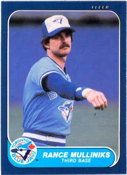 #68 Rance Mulliniks - Toronto Blue Jays - 1986 Fleer Baseball