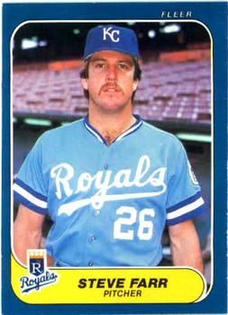 #7 Steve Farr - Kansas City Royals - 1986 Fleer Baseball