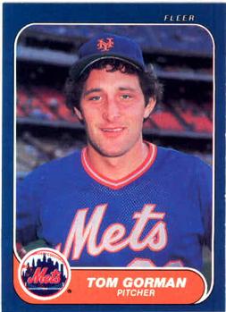 #82 Tom Gorman - New York Mets - 1986 Fleer Baseball