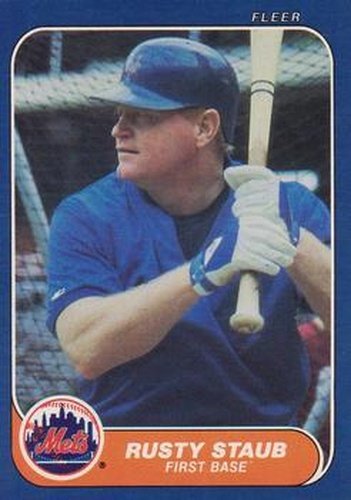 #95 Rusty Staub - New York Mets - 1986 Fleer Baseball