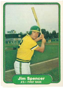 #107 Jim Spencer - Oakland Athletics - 1982 Fleer Baseball