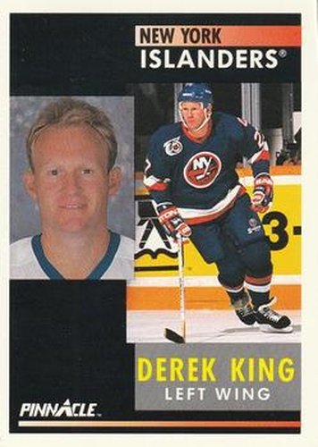 #107 Derek King - New York Islanders - 1991-92 Pinnacle Hockey