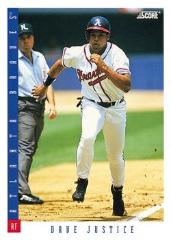 #107 David Justice - Atlanta Braves - 1993 Score Baseball