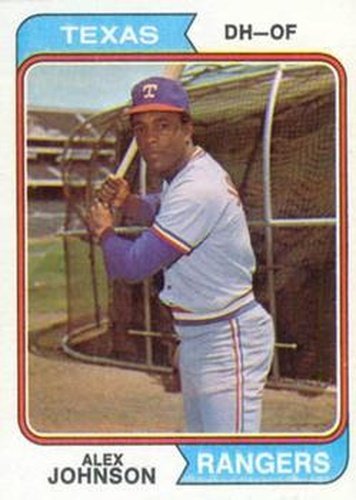 #107 Alex Johnson - Texas Rangers - 1974 Topps Baseball