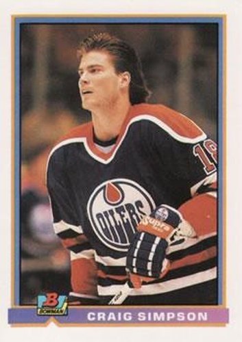 #107 Craig Simpson - Edmonton Oilers - 1991-92 Bowman Hockey