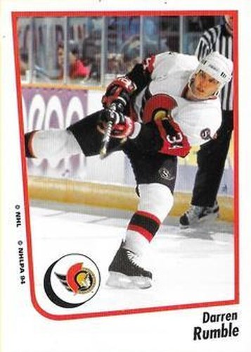 #107 Darren Rumble - Ottawa Senators - 1994-95 Panini Hockey Stickers