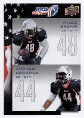 #107 Miles Brown / Jordan Edwards - USA - 2014 Upper Deck USA Football