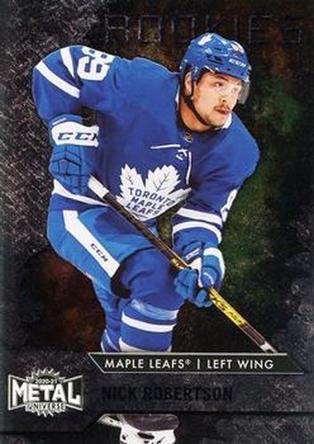#107 Nick Robertson - Toronto Maple Leafs - 2020-21 Skybox Metal Universe Hockey