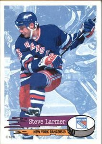 #107 Steve Larmer - New York Rangers - 1995-96 Panini Hockey Stickers