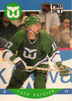 #107 Todd Krygier - Hartford Whalers - 1990-91 Pro Set Hockey
