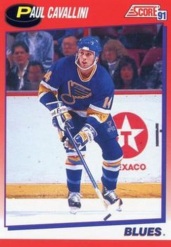#107 Paul Cavallini - St. Louis Blues - 1991-92 Score Canadian Bilingual Hockey