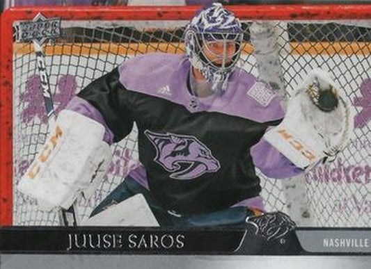 #107 Juuse Saros - Nashville Predators - 2020-21 Upper Deck Hockey