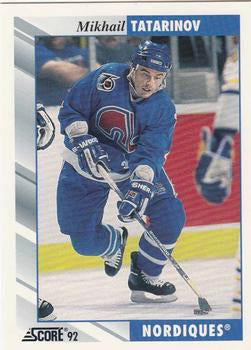 #107 Mikhail Tatarinov - Quebec Nordiques - 1992-93 Score USA Hockey