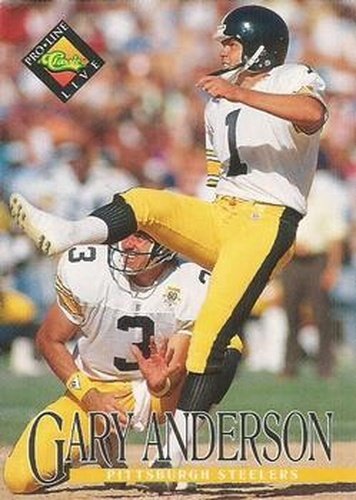 #107 Gary Anderson - Pittsburgh Steelers - 1994 Pro Line Live Football