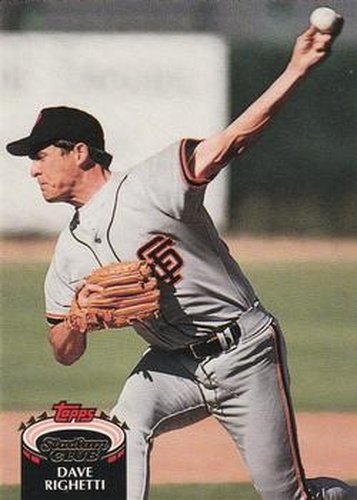 #107 Dave Righetti - San Francisco Giants - 1992 Stadium Club Baseball