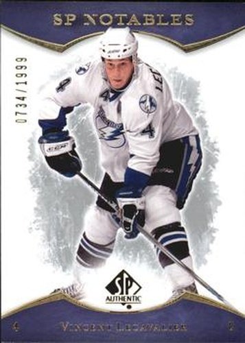 #107 Vincent Lecavalier - Tampa Bay Lightning - 2007-08 SP Authentic Hockey