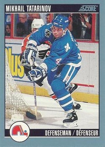 #107 Mikhail Tatarinov - Quebec Nordiques - 1992-93 Score Canadian Hockey