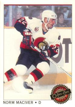 #107 Norm Maciver - Ottawa Senators - 1992-93 O-Pee-Chee Premier Hockey