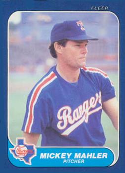 #U-70 Mickey Mahler - Texas Rangers - 1986 Fleer Update Baseball