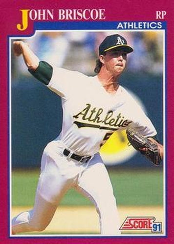 #108T John Briscoe - Oakland Athletics - 1991 Score Rookie & Traded Baseball