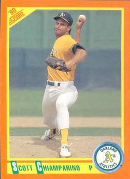 #108T Scott Chiamparino - Oakland Athletics - 1990 Score Rookie & Traded Baseball