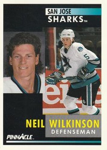 #108 Neil Wilkinson - San Jose Sharks - 1991-92 Pinnacle Hockey