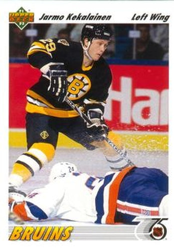 #108 Jarmo Kekalainen - Boston Bruins - 1991-92 Upper Deck Hockey