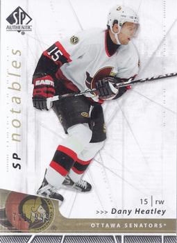 #108 Dany Heatley - Ottawa Senators - 2006-07 SP Authentic Hockey