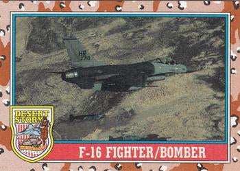 #108 F-16 Fighter/Bomber - 1991 Topps Desert Storm