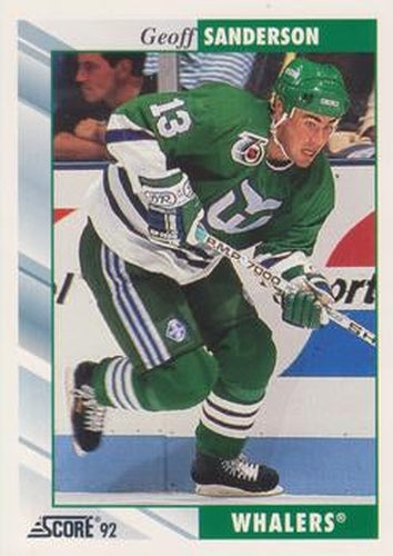 #108 Geoff Sanderson - Hartford Whalers - 1992-93 Score USA Hockey