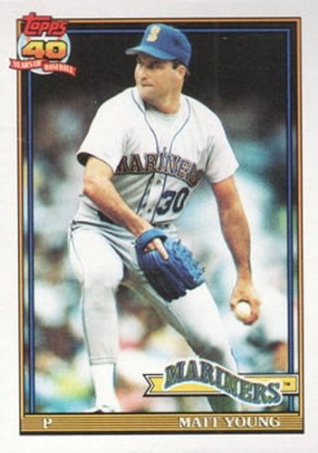 #108 Matt Young - Seattle Mariners - 1991 Topps Baseball
