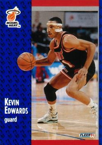 #108 Kevin Edwards - Miami Heat - 1991-92 Fleer Basketball