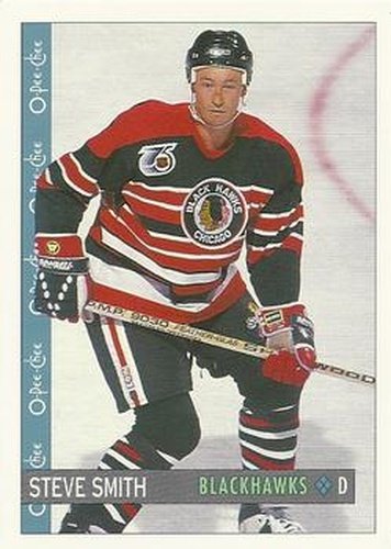 #108 Steve Smith - Chicago Blackhawks - 1992-93 O-Pee-Chee Hockey