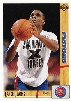 #108 Lance Blanks - Detroit Pistons - 1991-92 Upper Deck Basketball