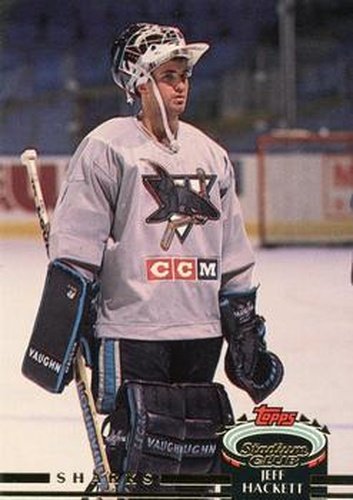 #108 Jeff Hackett - San Jose Sharks - 1992-93 Stadium Club Hockey