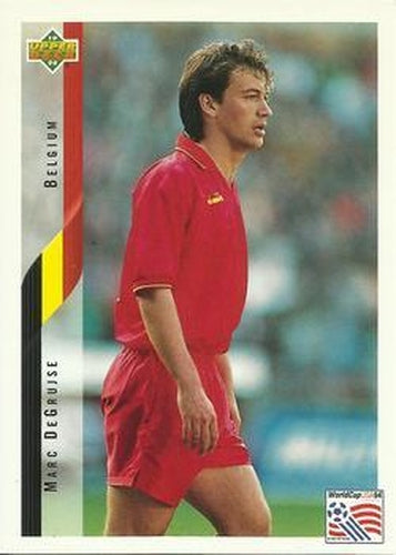 #108 Marc DeGrujse - Belgium - 1994 Upper Deck World Cup Contenders English/Spanish Soccer