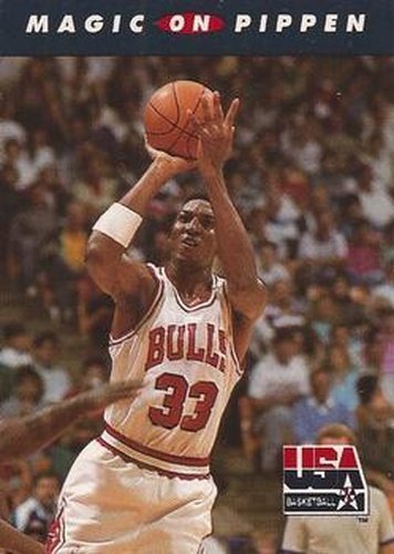 #108 Magic on Pippen - USA - 1992 SkyBox USA Basketball