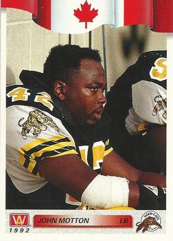 #108 John Motton - Hamilton Tiger-Cats - 1992 All World CFL Football