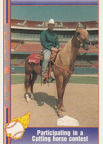 #108 Participating in Cutting Horse Contes - Texas Rangers - 1991 Pacific Nolan Ryan Texas Express I Baseball