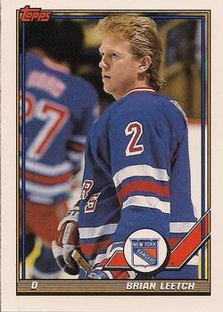 #108 Brian Leetch - New York Rangers - 1991-92 Topps Hockey