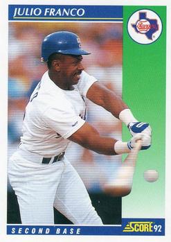 #108 Julio Franco - Texas Rangers - 1992 Score Baseball